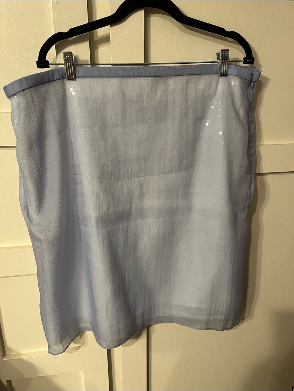 J. Crew Collection Light Blue Mini Skirt with Subtle Sequins